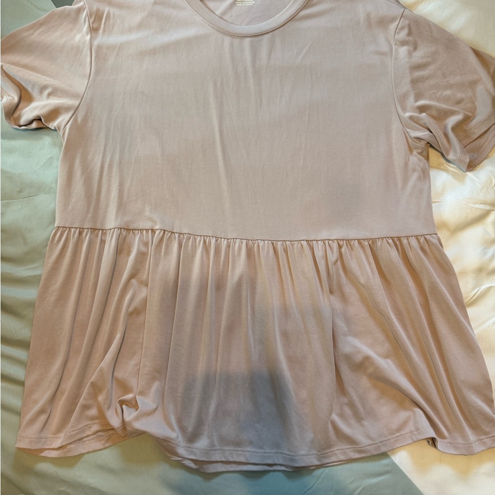 Women's Cream Peplum Top